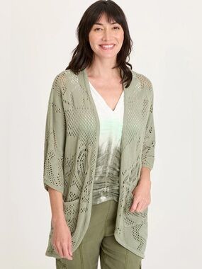 XCVI
REDFORD COTTON KNIT CARDIGAN
 In Tradewind Pigment